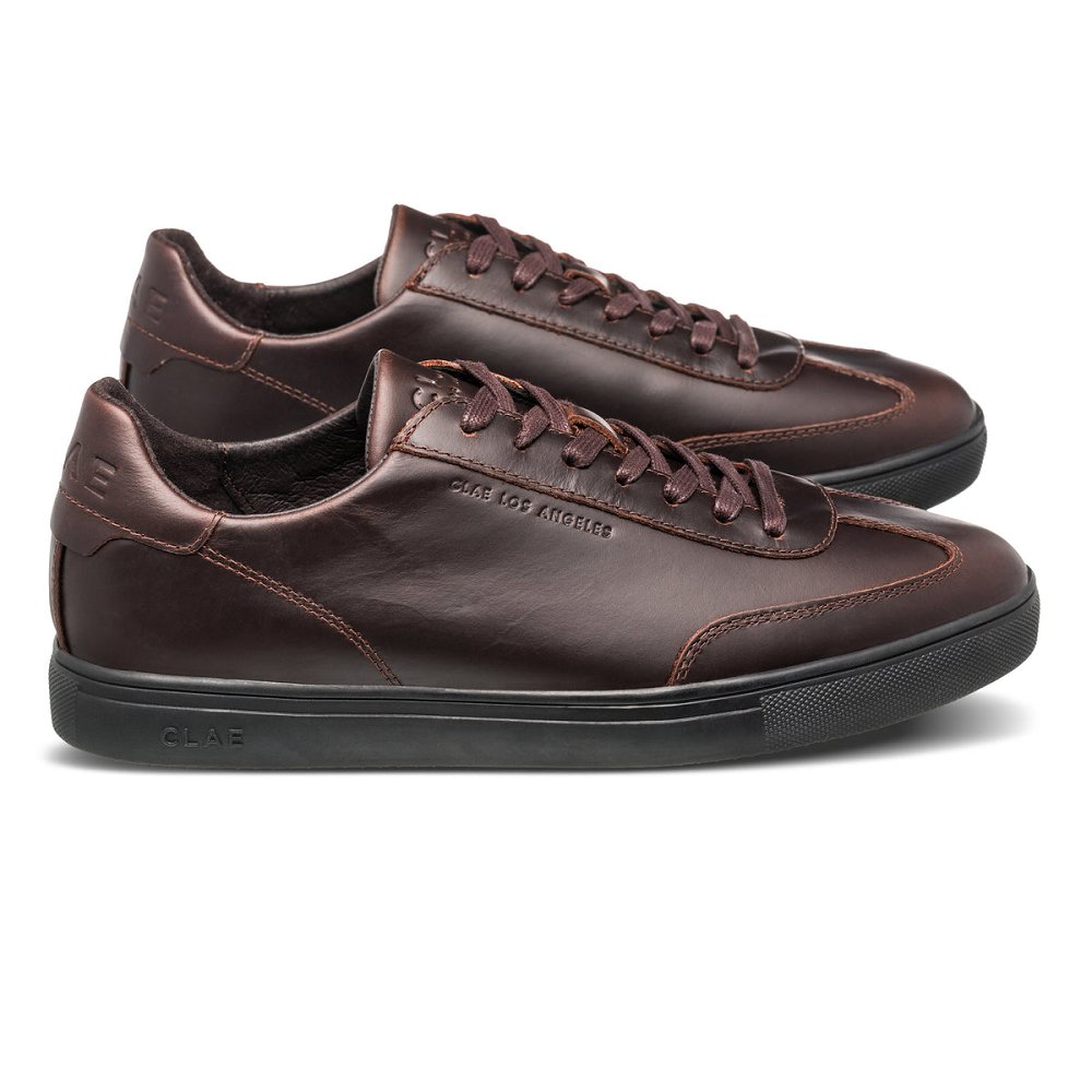 CLAE DEANE Shoes Mens USA209-Y34 In Walrus Brown Leather Black